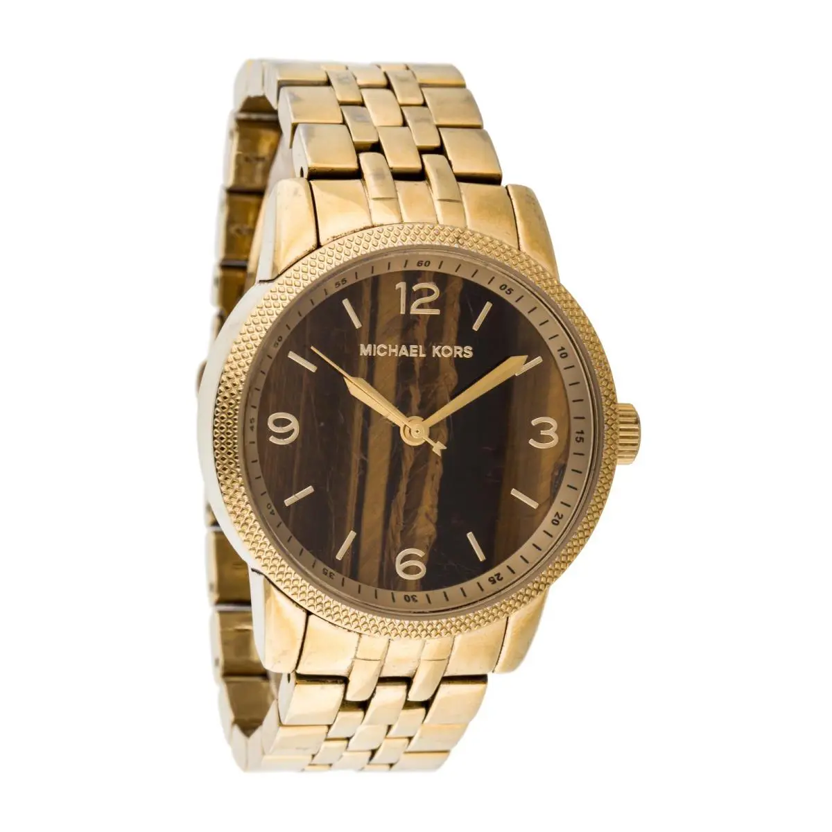 Michael Kors Tiger Eye Dial Gold Tone Stainless Steel Bracelet WATCH-MK5099