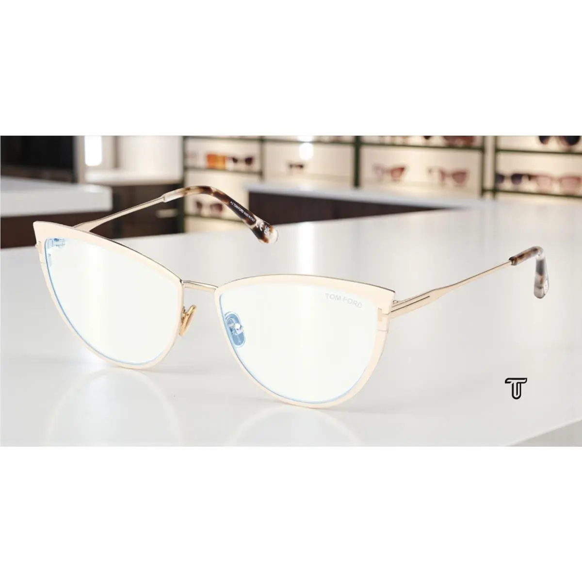 Tom Ford FT5877 B 025 Metal Ivory 56 mm Women`s Eyeglasses