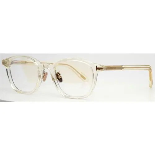 Tom Ford TF5858-D-B 039 Shiny Yellow Unisex Square Full Rim Eyeglasses 49-21-145