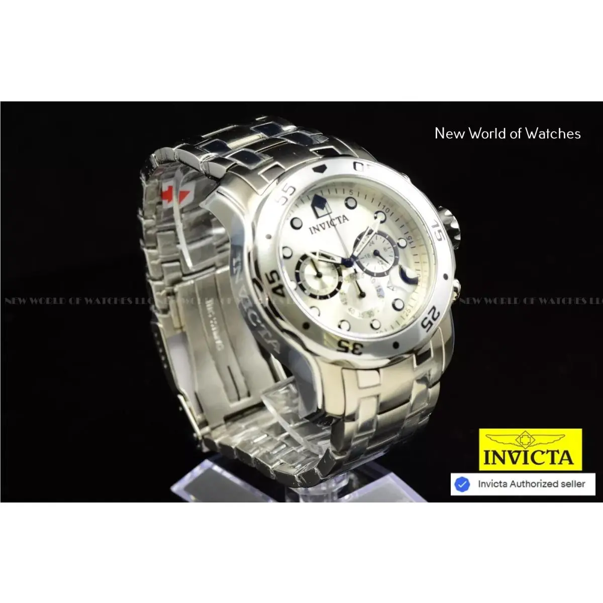 Pro Diver Scuba 48mm Chronograph Men`s Watch Silver by Invicta