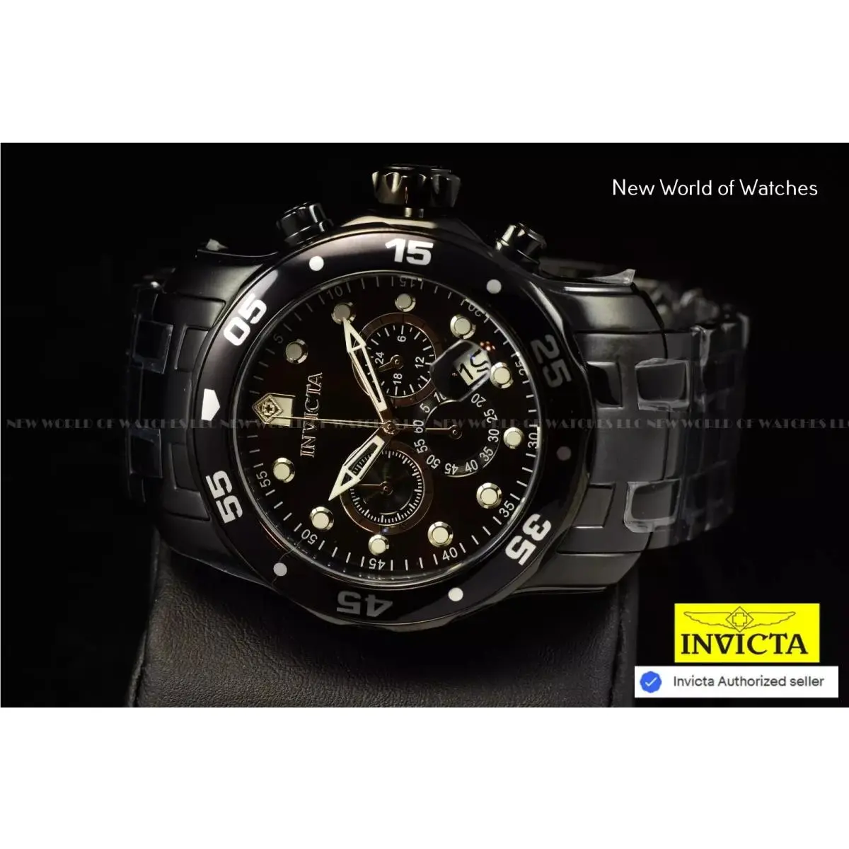 Pro Diver Scuba 48mm Chronograph Men`s Watch Triple Black by Invicta