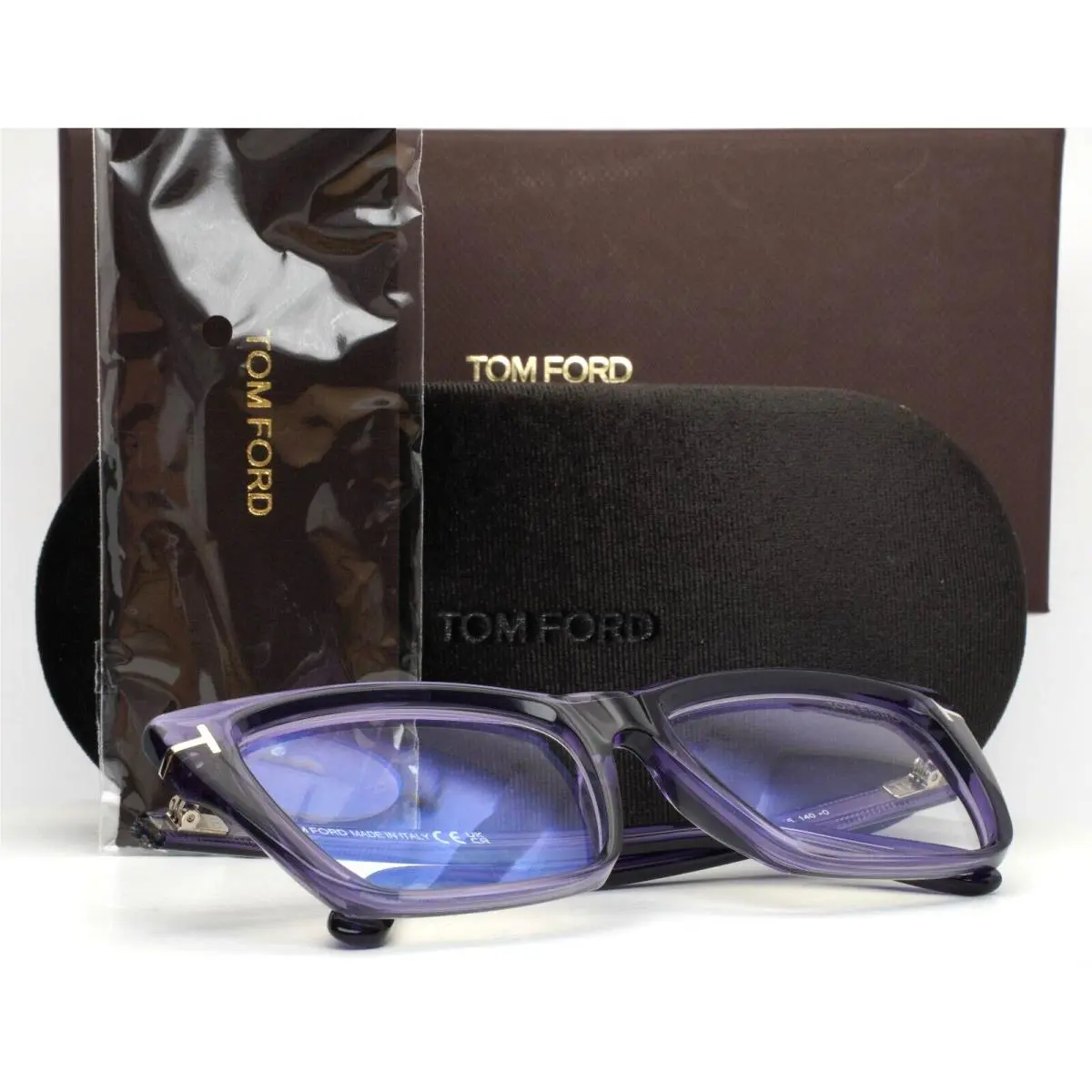 Tom Ford TF5894-B 081 Transparent Violet Womens Full Rim Eyeglasses 56-16-140