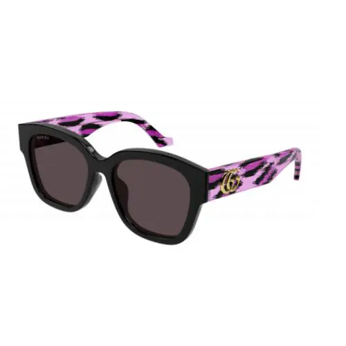 Gucci GG1550SK 004 Black Red Women Square Sunglasses GG 1550SK