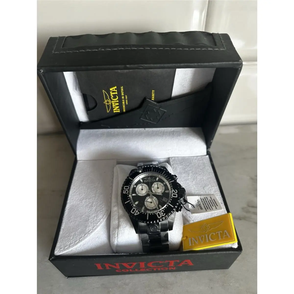 Invicta Grand Diver Men`s 47mm Triple Black Ronda Swiss Chronograph Watch 26852