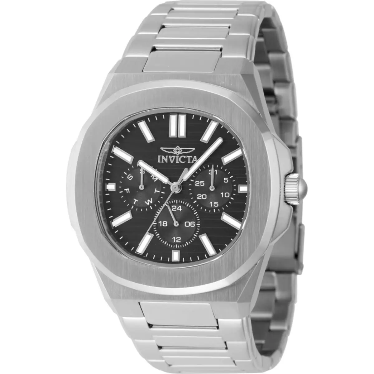 Men`s Watch Speedway Quartz Black Dial Stainless Steel Bracelet 48325 by Invicta