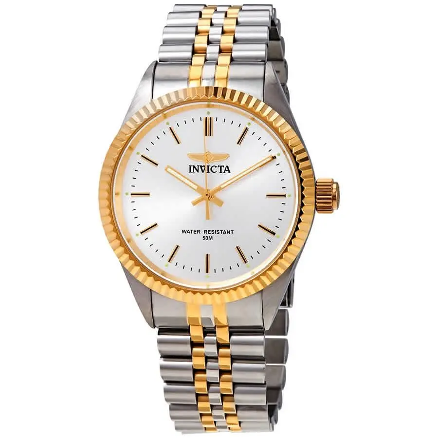 Invicta Specialty Quartz Silver Dial Two-tone Men`s Watch 29378