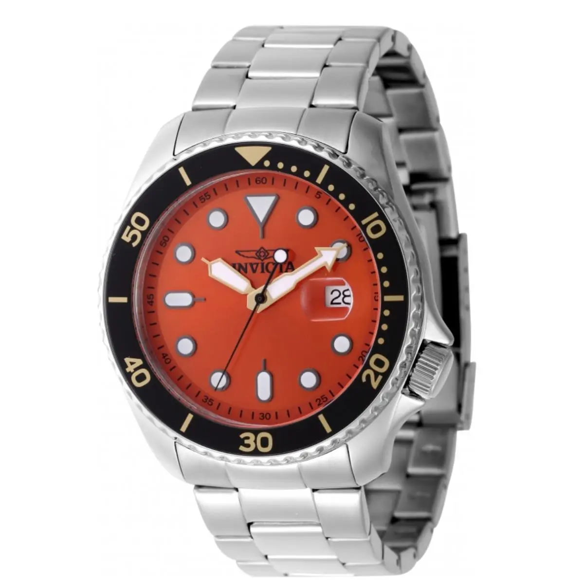 Invicta Pro Diver Men`s 46mm Orange Dial Lume Markers Quartz Watch 47159