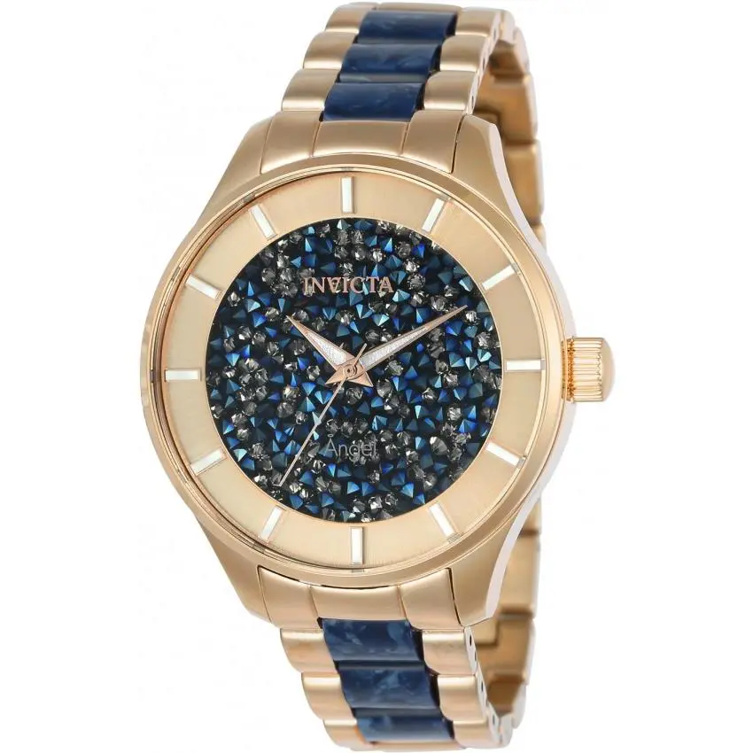 Invicta Women`s `angel` Quartz Blue Dial Two-tone Stainless Steel Watch 24662