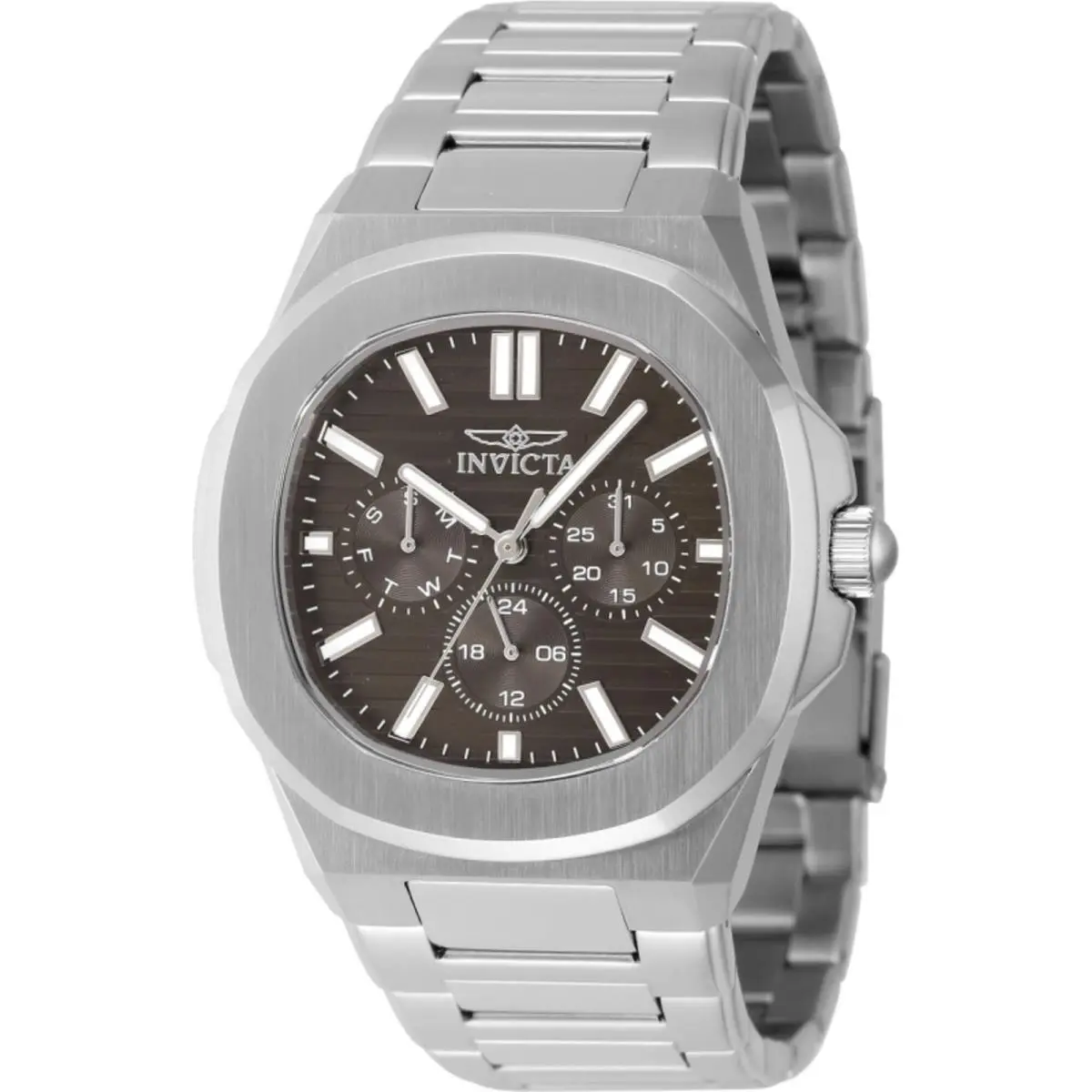 Invicta Men`s Watch Speedway Quartz Brown Dial Stainless Steel Bracelet 48327 - Dial: Brown, Band: Silver