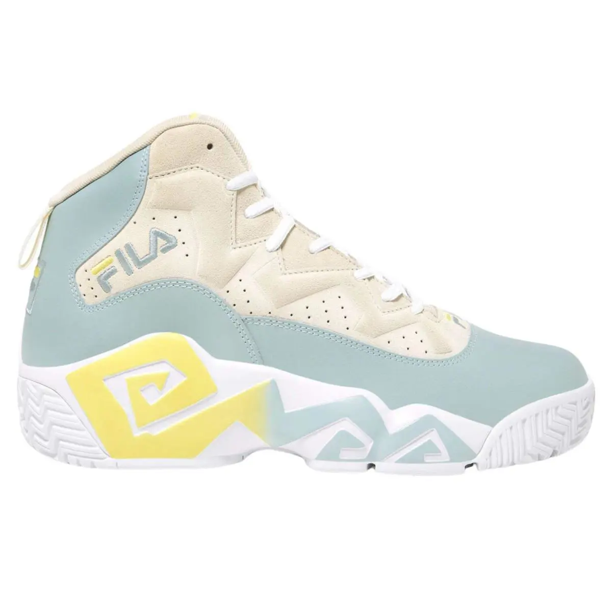 Fila Men`s 1BM01866-107 MB Jamal Mashburn Egret Gray Mist Aurora Retro Basketbal - Egret / Gray Mist / Aurora