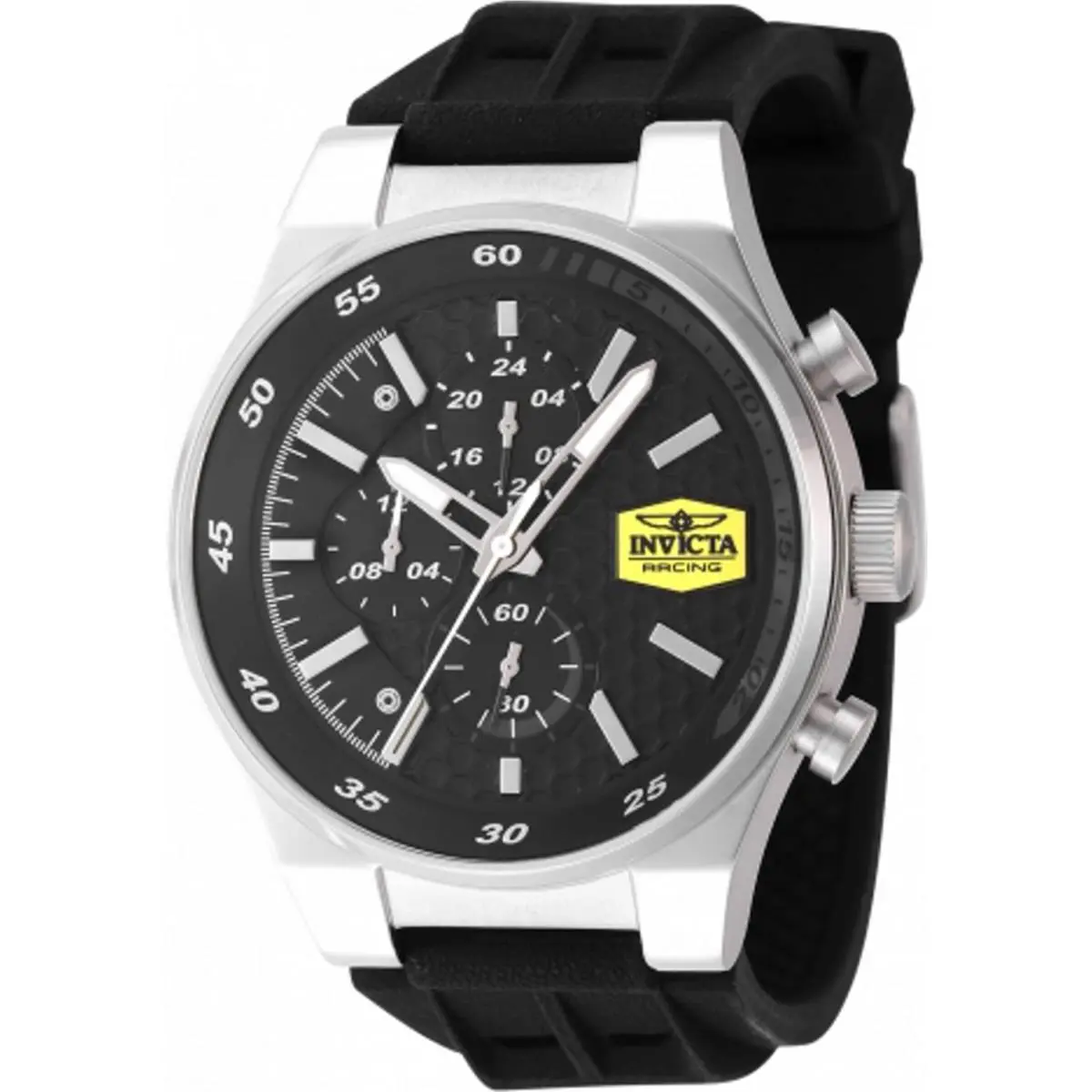 Invicta Racing 47737 Men`s 44mm Quartz Black Dial Silicone Band Watch