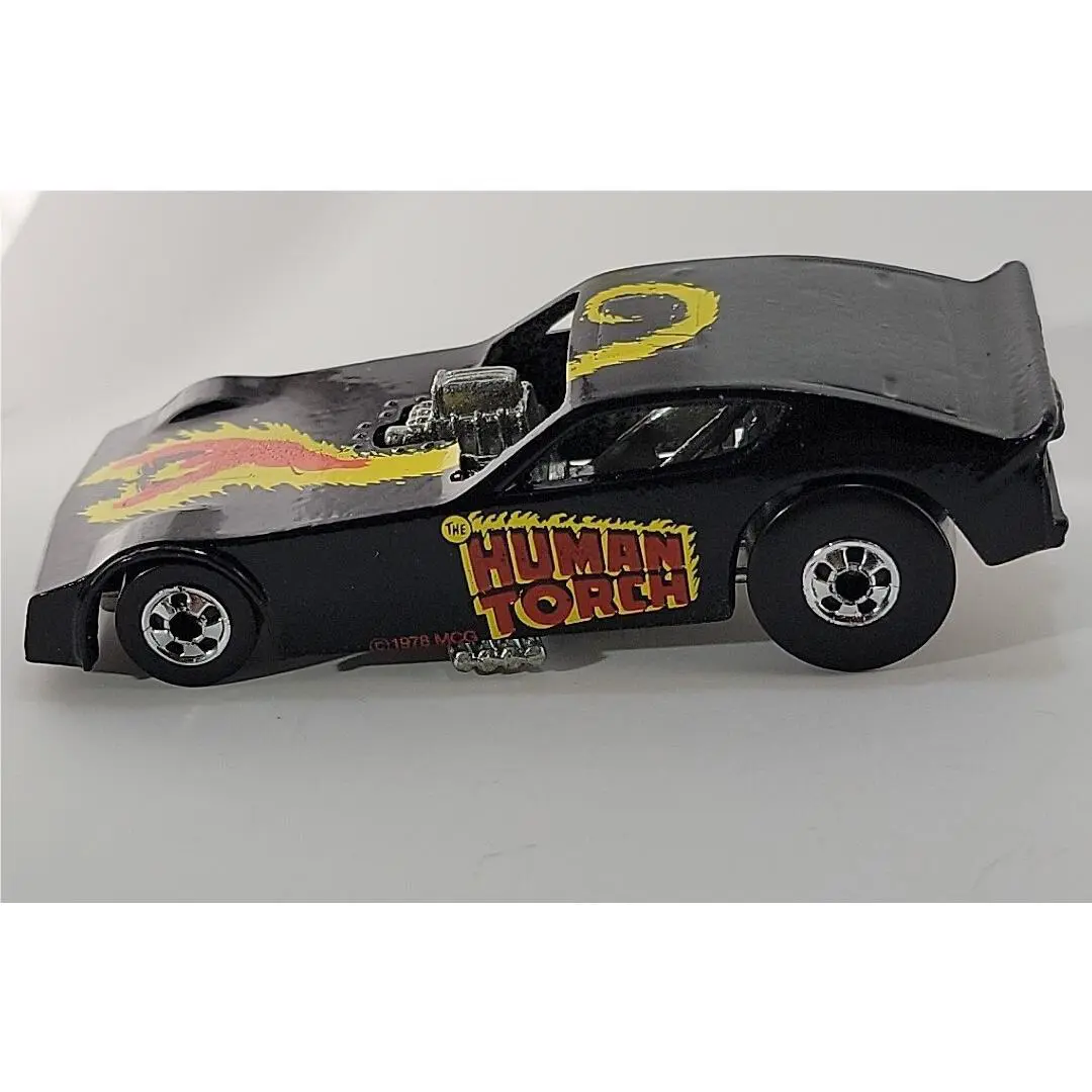 Vintage Hot Wheels Black 1977 Marvel The Human Torch Funny Car 1:64 Mint