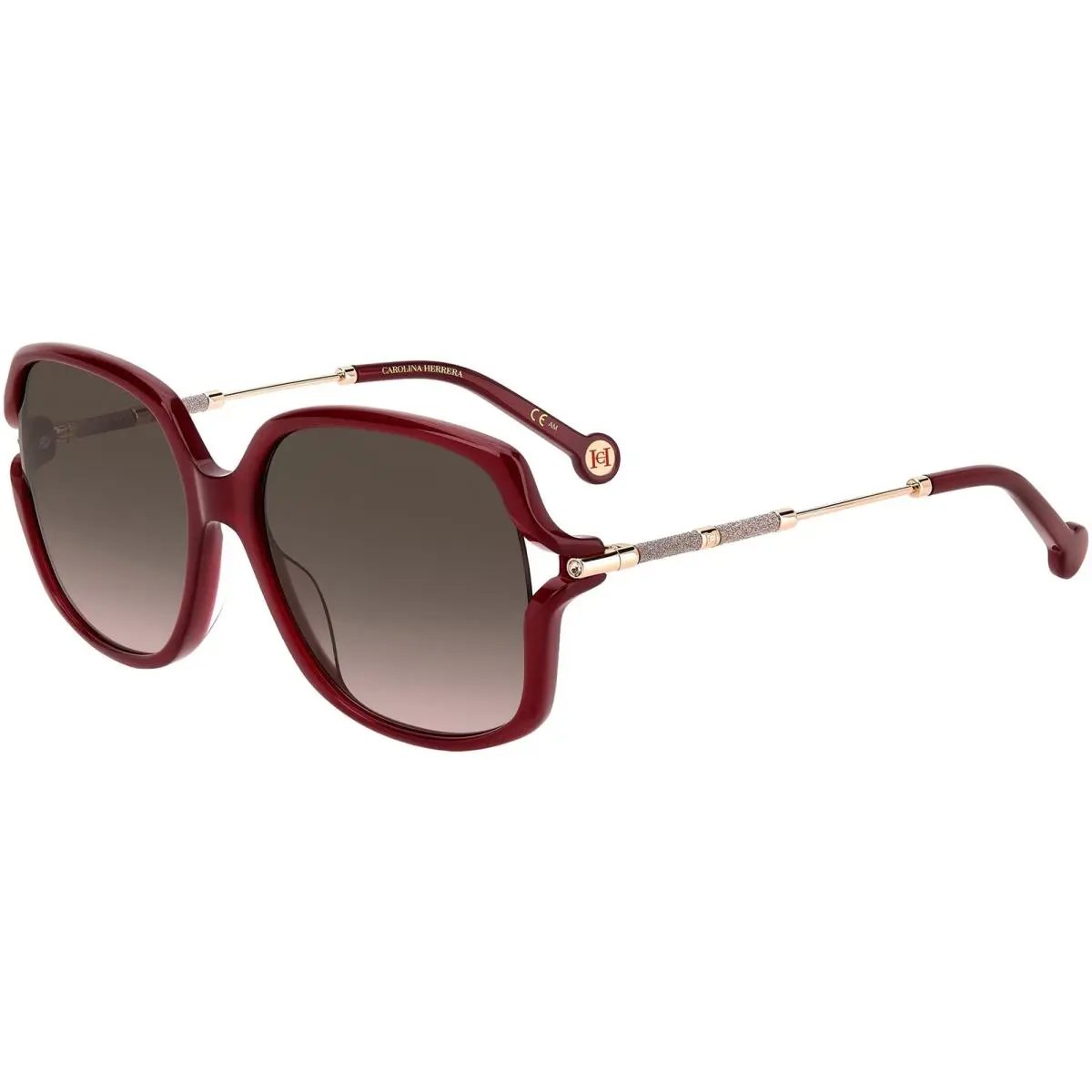 Carolina Herrera Women`s Burgundy Square Butterfly Sunglasses HER0132GS 0LHF HA