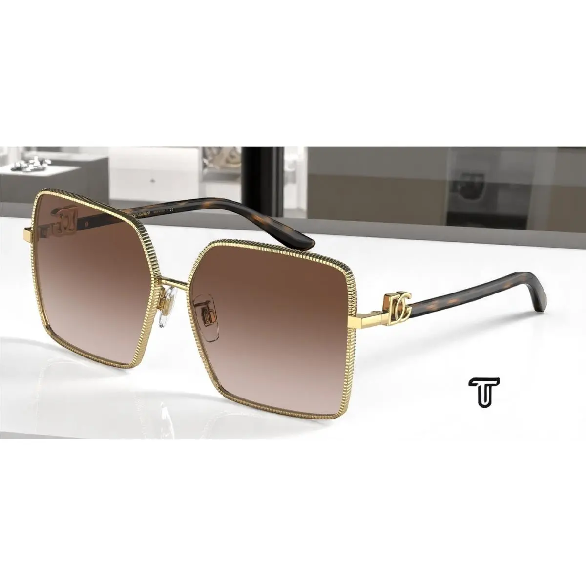 Dolce Gabbana DG2279 02 13 Gold Gradient Brown 60 mm Women`s Sunglasses