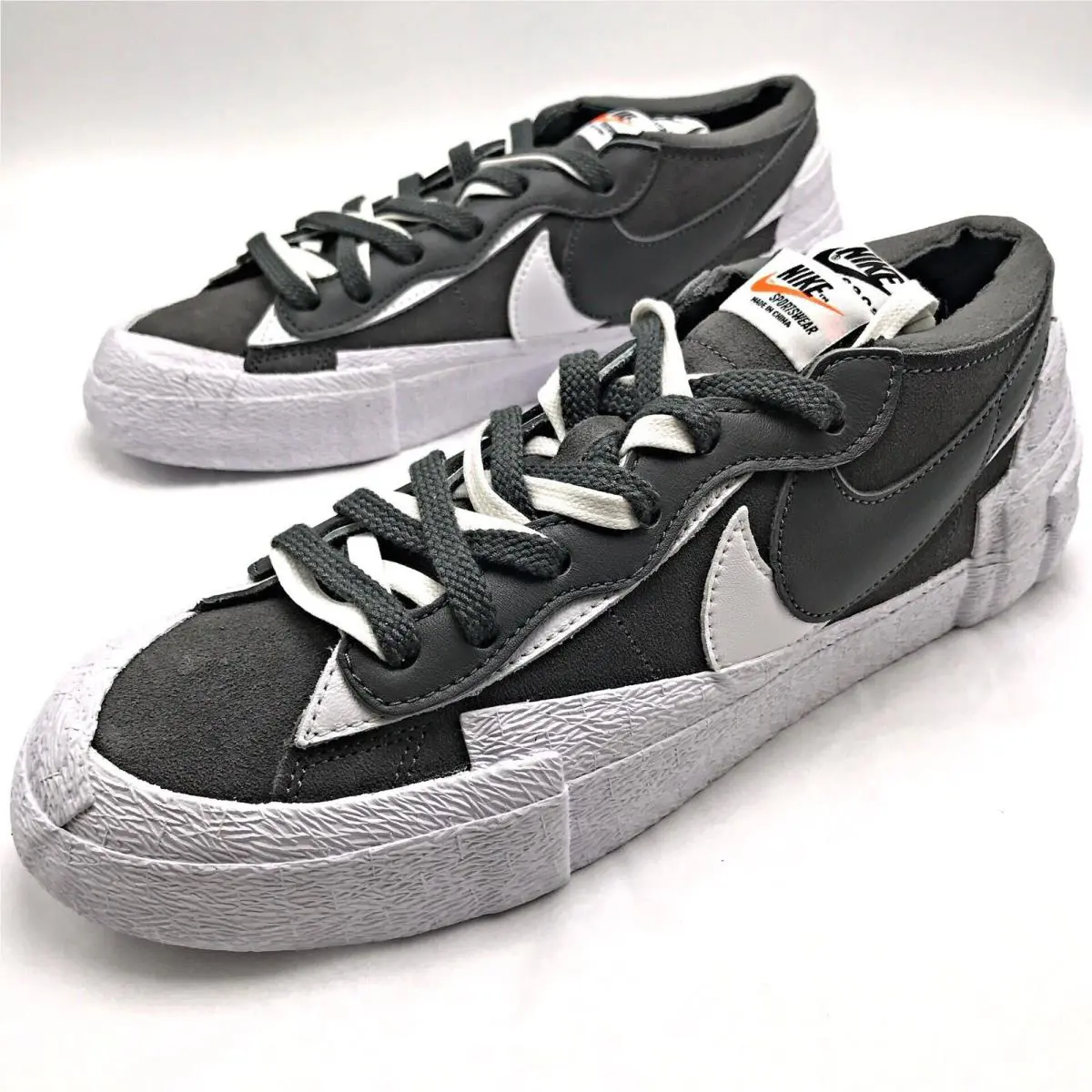 Nike Blazer Low Sacai Iron Grey Men`s Shoes DD1877-002 Men`s sz 75
