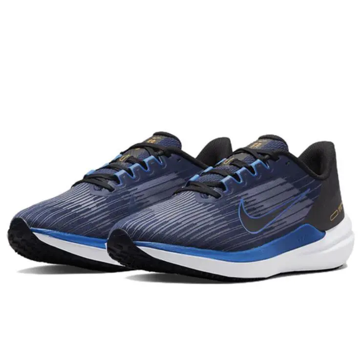Men Nike Air Winflo 9 Running Training Shoes Obsidian/blue DD6203-400 Size 14 - Obsidian/Dark Marina Blue/Black