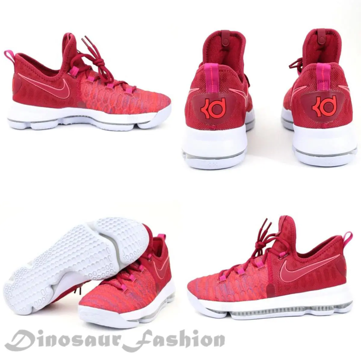 Nike Zoom KD9 GS 855908 - 666 Youth Baskettball Shoes - UNIVERSITY RED / PALEST PURPLE