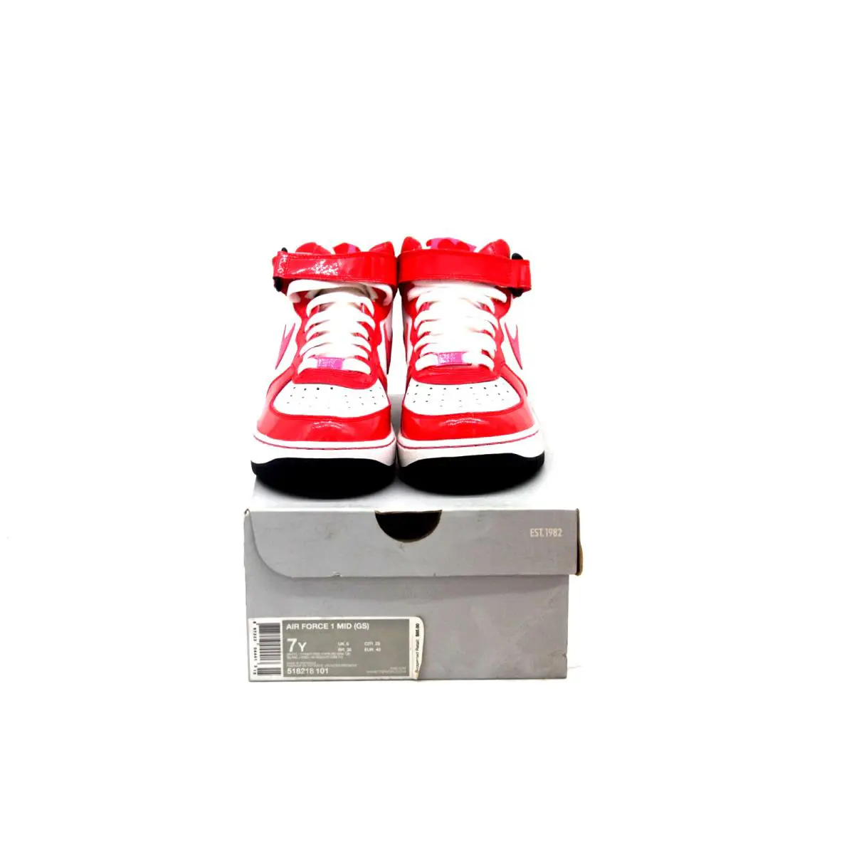 Nike shoes - Nike Air Force 1 Mid GS - White/Dynamic Pink-Hyper Red-Dark Obsidian 7