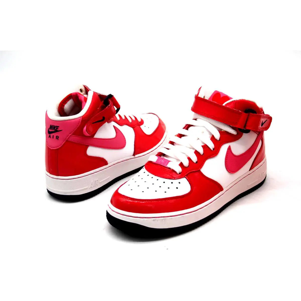 Nike shoes - Nike Air Force 1 Mid GS - White/Dynamic Pink-Hyper Red-Dark Obsidian 11