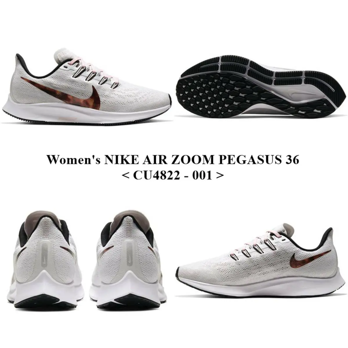 Women`s Nike Air Zoom Pegasus 36 CU4822 - 001 Running/casual Shoe`s - VAST GREY/MULTI-COLOR-BLACK