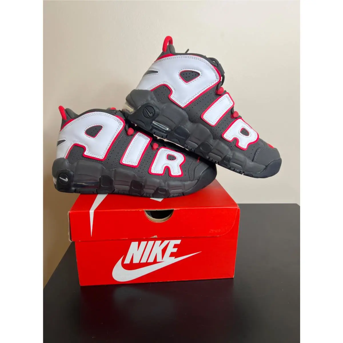 Nike shoes - Nike Air More Uptempo - Air More Uptempo - GRAY/BLACK/WHITE/RED 3