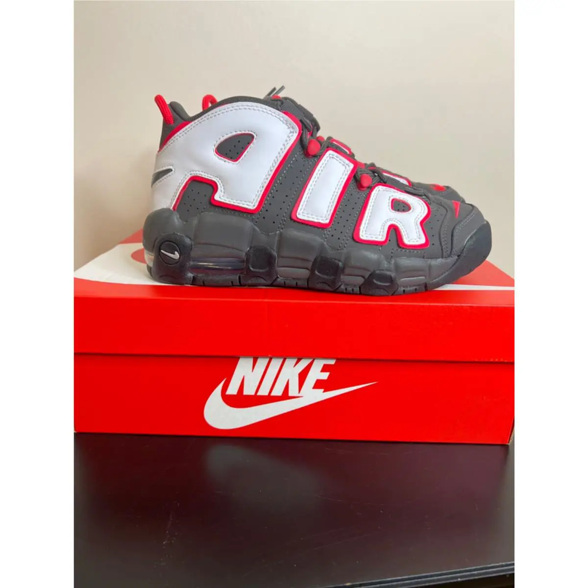 Nike shoes - Nike Air More Uptempo - Air More Uptempo - GRAY/BLACK/WHITE/RED 4