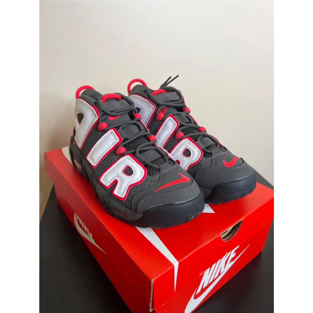 Nike shoes - Nike Air More Uptempo - Air More Uptempo - GRAY/BLACK/WHITE/RED 5