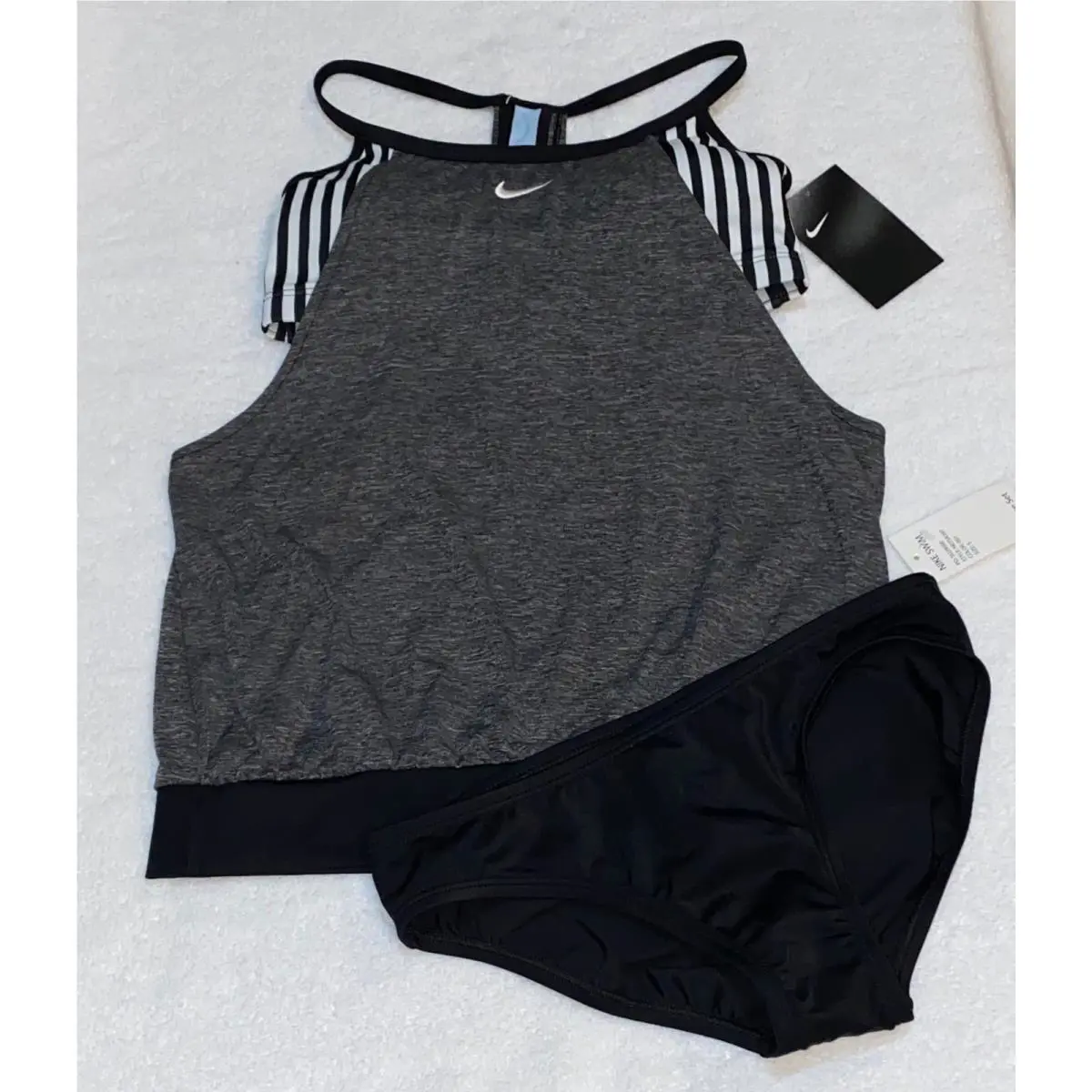 Nike clothing - NIKE Layered Heather Tankini 2 Pc Swim Suit - NESSA397 - Gray 0