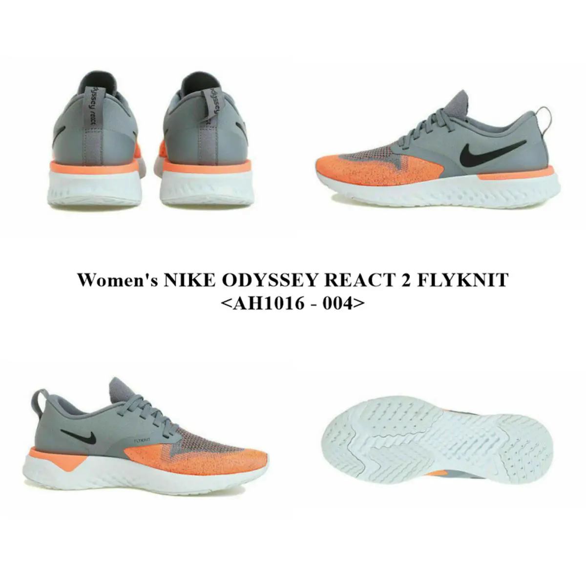 Nike shoes - Nike Odyssey React Flyknit - Odyssey React Flyknit - COOL GREY / BLACK-BRIGHT MANGO 3
