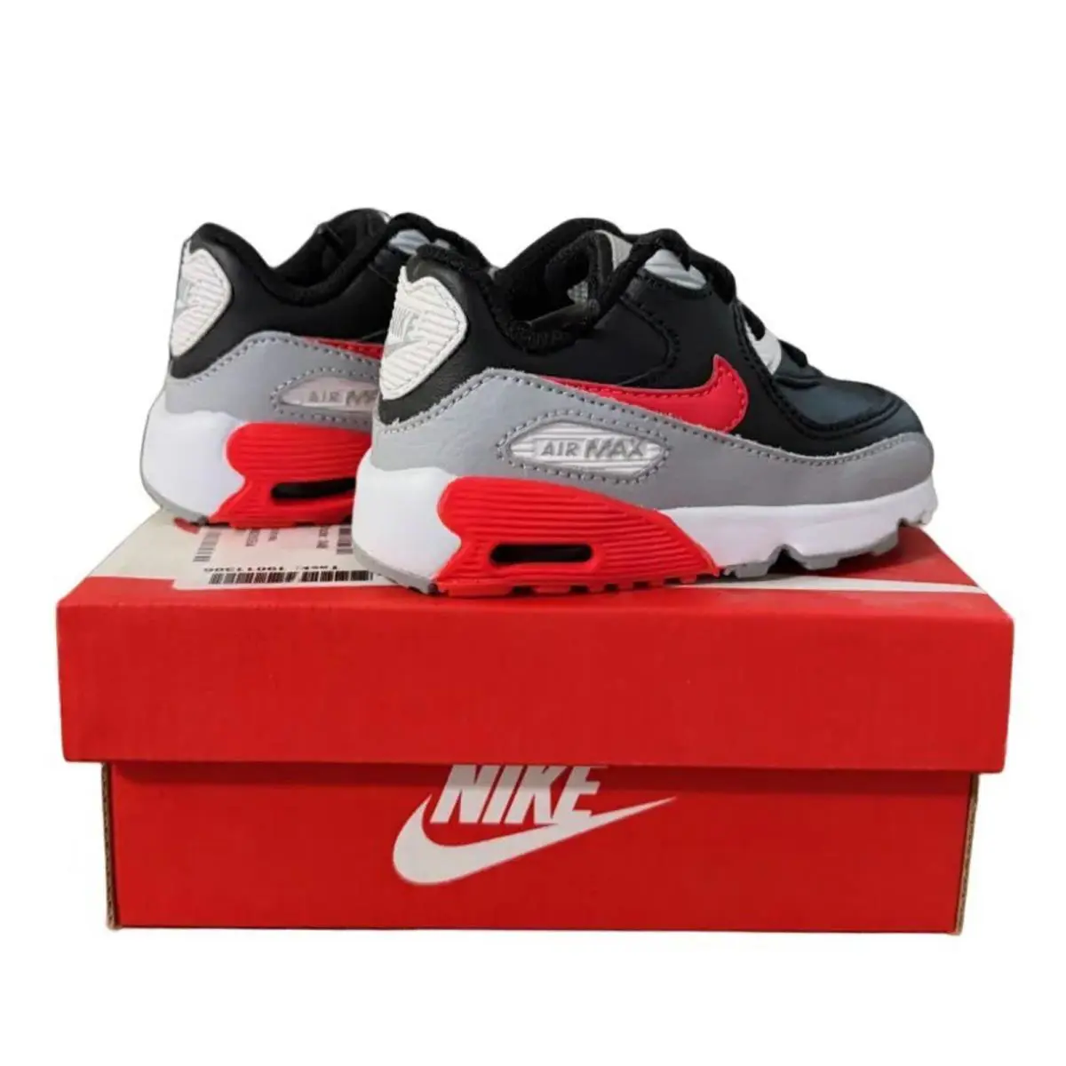 Nike shoes - Nike Air Max 90 LTR (TD) - 833416 024 - Wolf Grey/Bright Crimson-Black 3