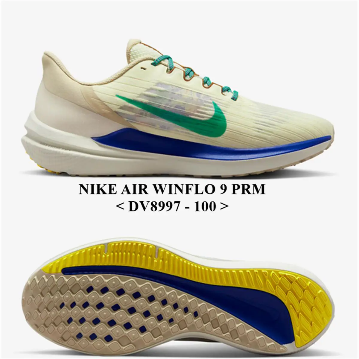 Nike shoes - Nike Air Winflo 9 PRM - DV8997-100 - Coconut Milk/Sand Drift/Racer Blue/Stadium Green 0