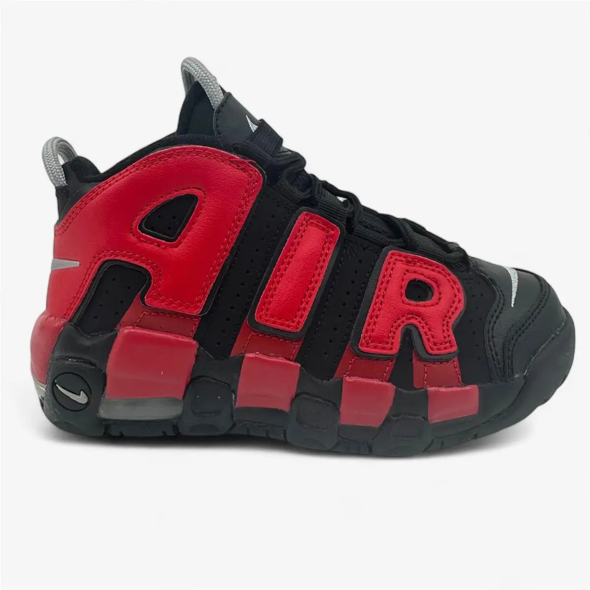 Air More Uptempo PS Black University Red Kids Athletic Sneaker 11 by Nike