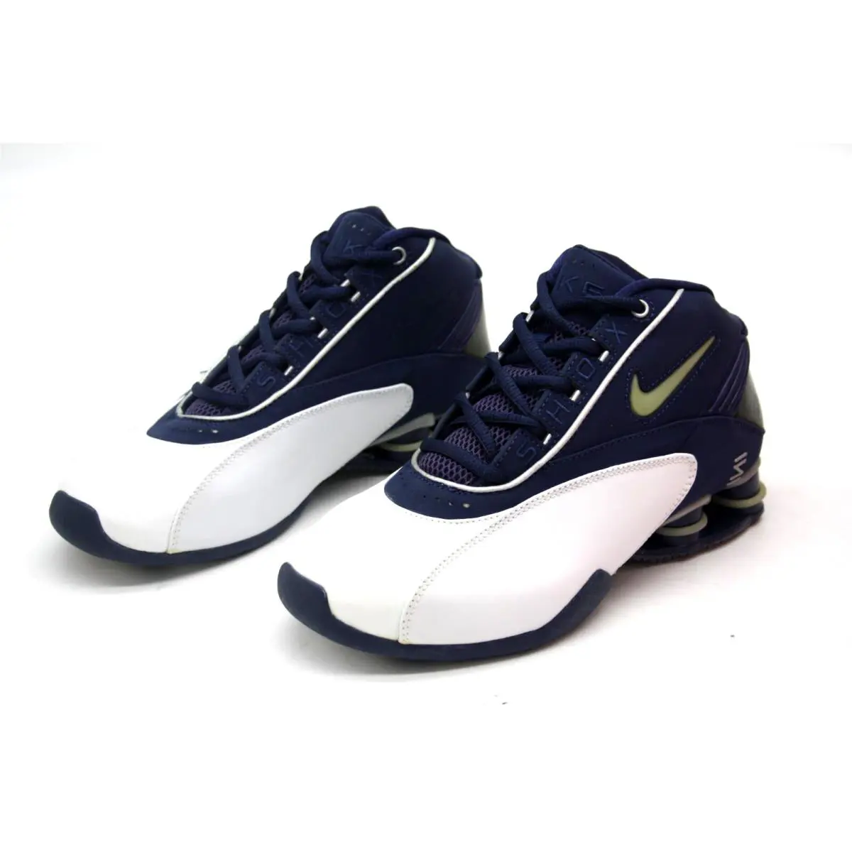 Nike Shox Status GS 307149-401 Midnight Navy/metallic Silver Big Kids Shoe - MIDNIGHT NAVY/METALLIC SILVER