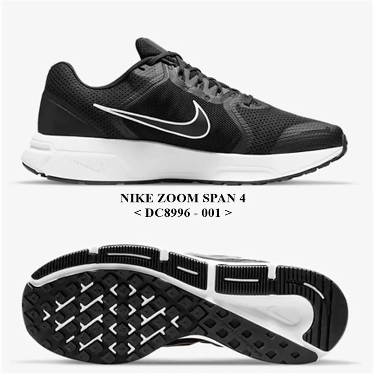 Nike Zoom Span 4 DC8996 -001 Men`s Running Shoes.new NO Lid - BLACK/WHITE