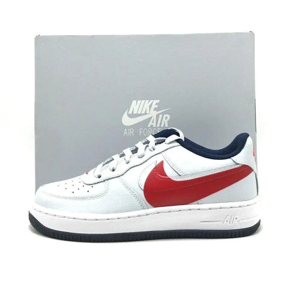 Youth Grade-school Boy Nike Air Force 1 LV8 GS White / Red FQ4118 001 - White