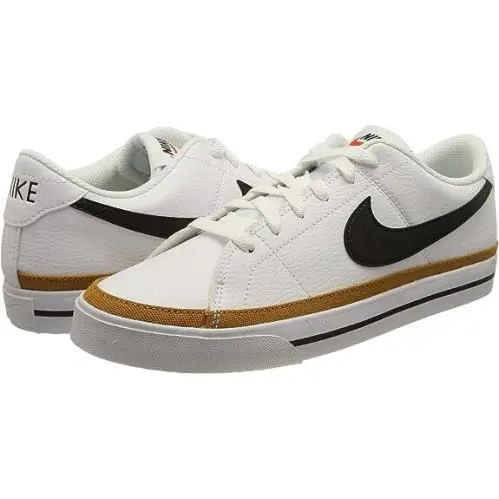 Men Women Nike Court Legacy White Black Desert Ochre DH3162100 - WHITE BLACK DESERT OCHRE