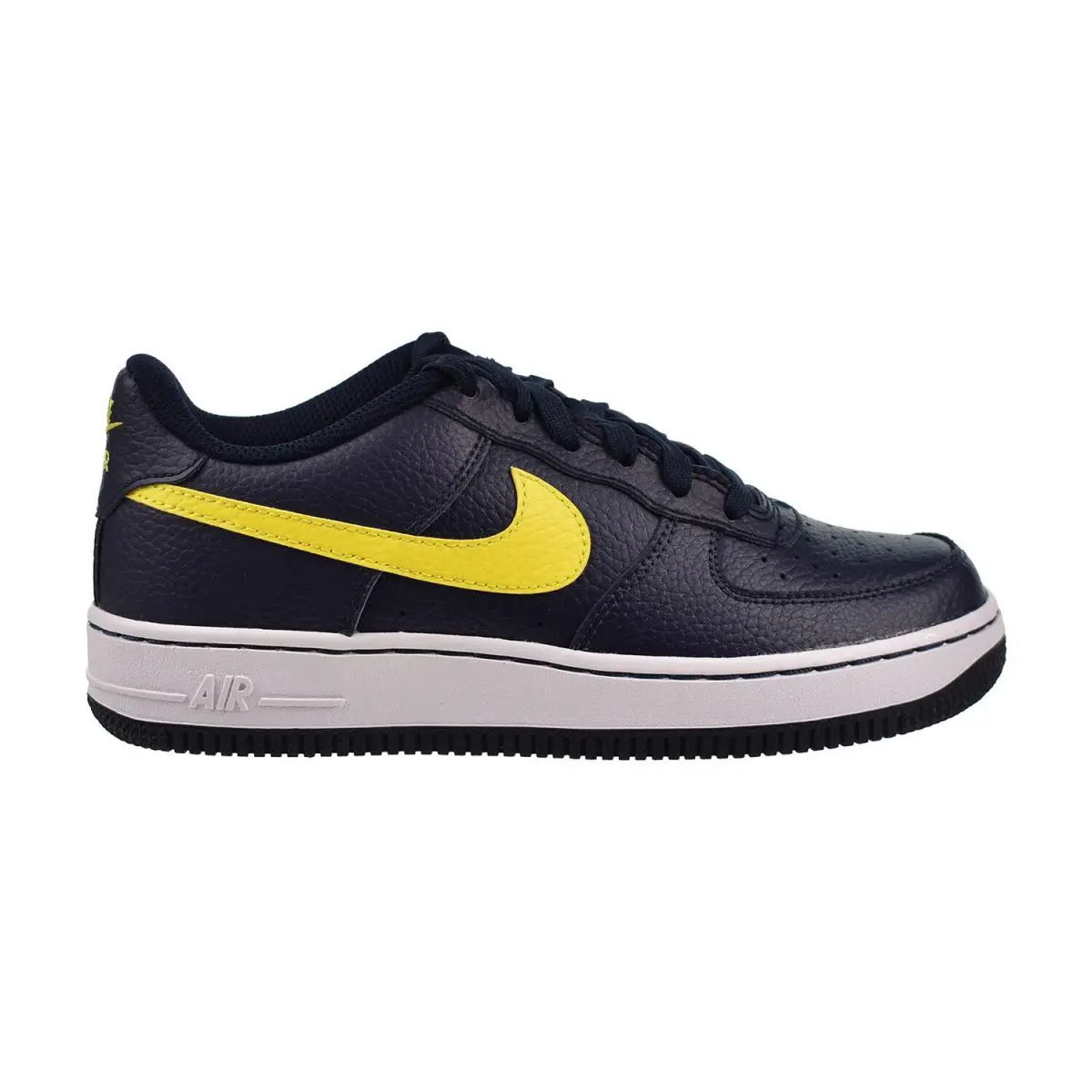 Nike Air Force 1 Low GS Big Kids` Shoes Obsidian-opti Yellow-white DV7762-400