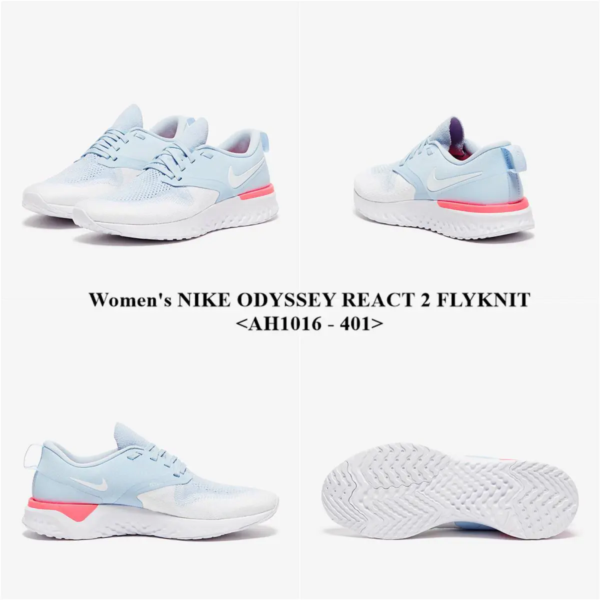 Nike shoes - Nike Odyssey React Flyknit - Odyssey React Flyknit - HYDROGEN BLUE / WHITE-HYPER PINK 4