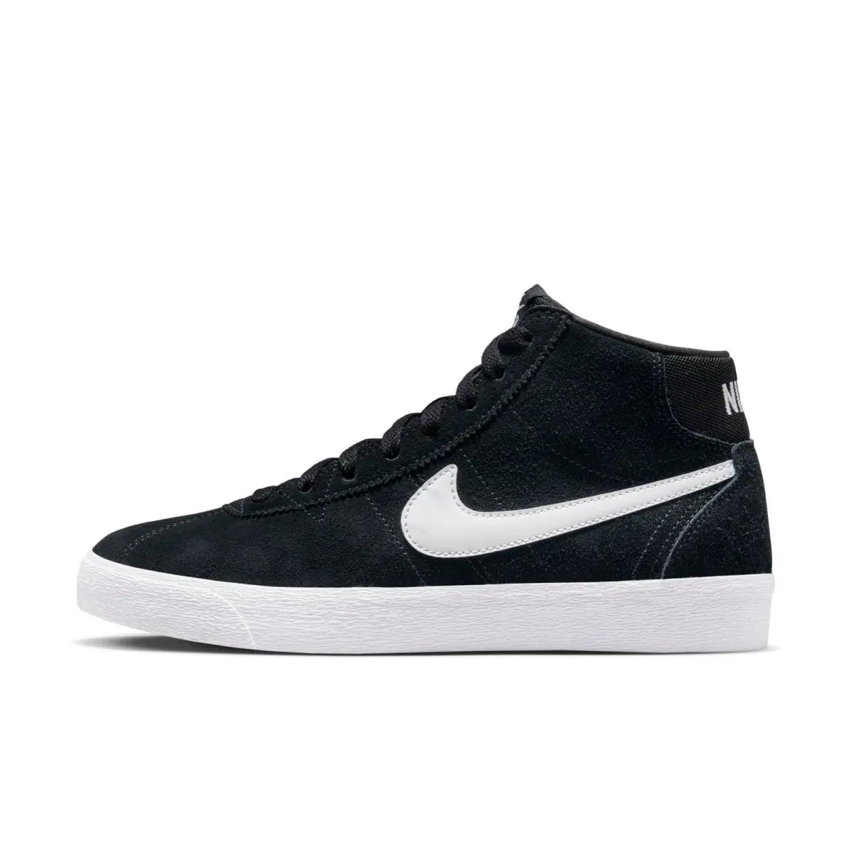 DR0126-001 Womens Nike Bruin High SB `black White Wmns` - Black/Black/Gum Light Brown/White
