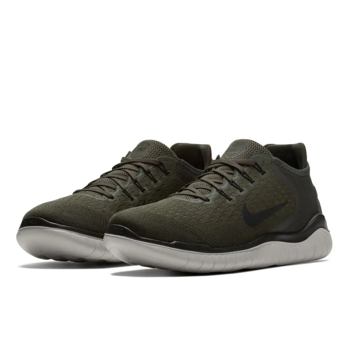 Men Nike Free Run RN 2018 Running Sneakers Cargo Khaki/black Sequoia 942836-300 - khaki/black Sequoia