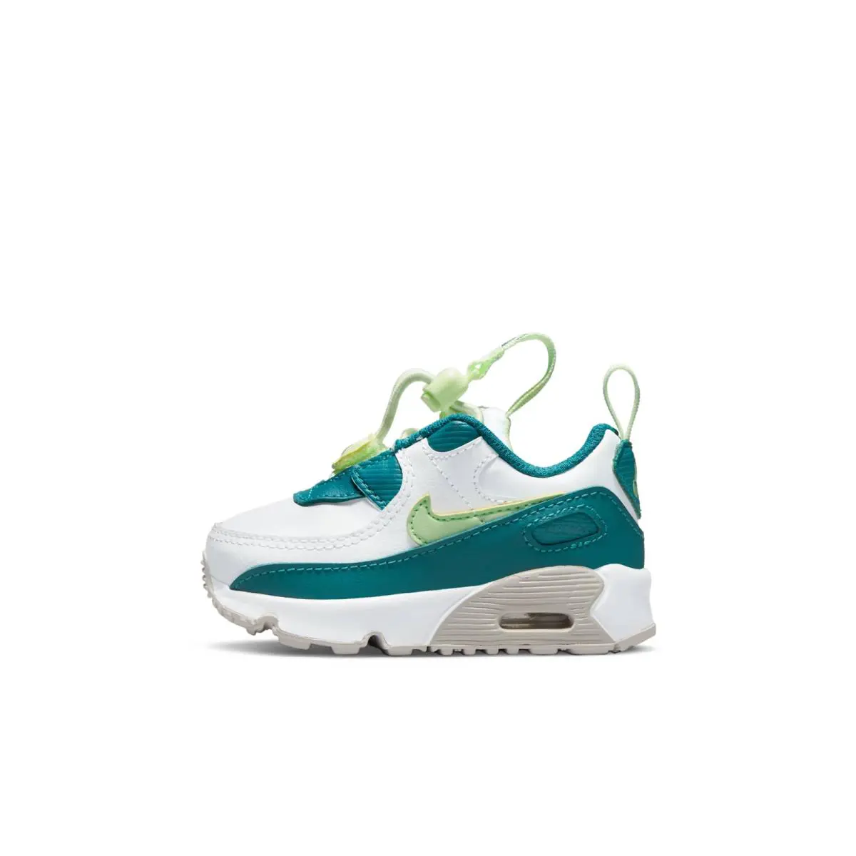 CV0065-124 Toddlers Nike Air Max 90 Toggle `bright Spruce` - White/Bright Spruce/Phantom/Barely Volt