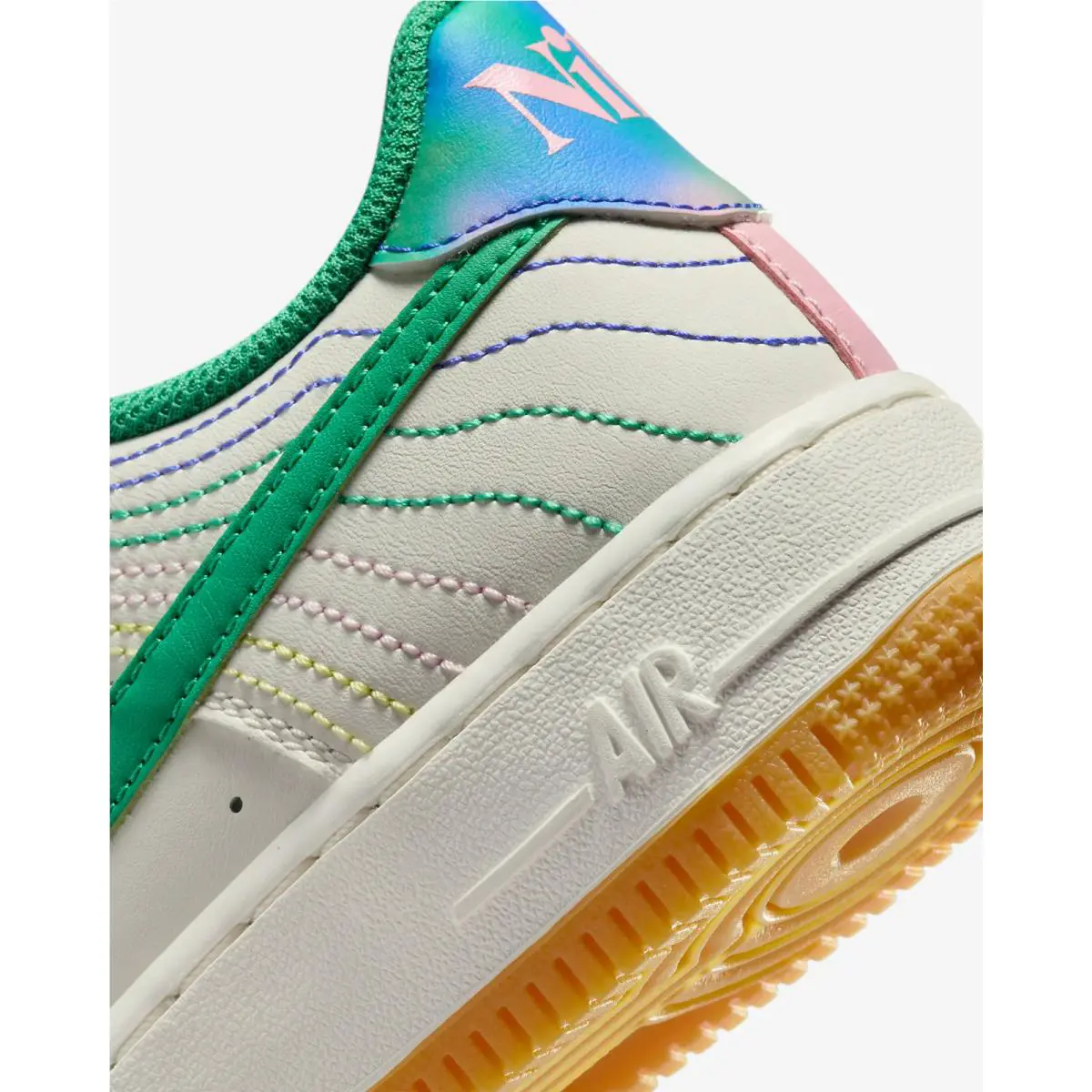 Nike shoes - Nike Air Force 1 LV8 3 - FJ7540-100 - Sail/Medium Soft Pink/Blue Joy/Stadium Green 6