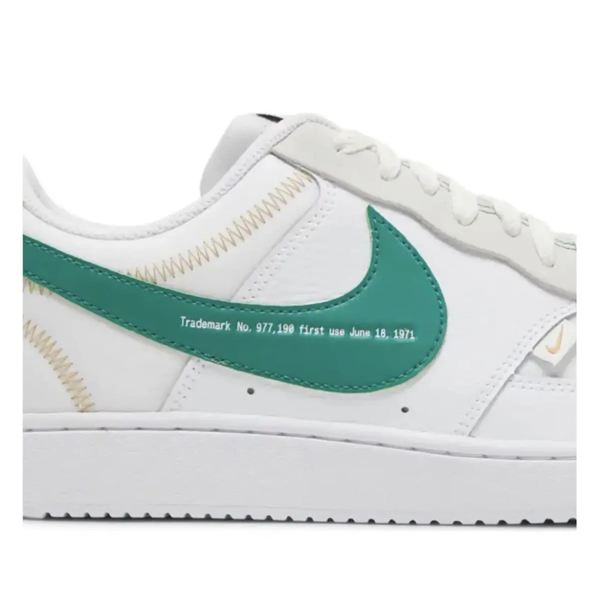 Nike shoes - NA - White with Green Swoosh 1