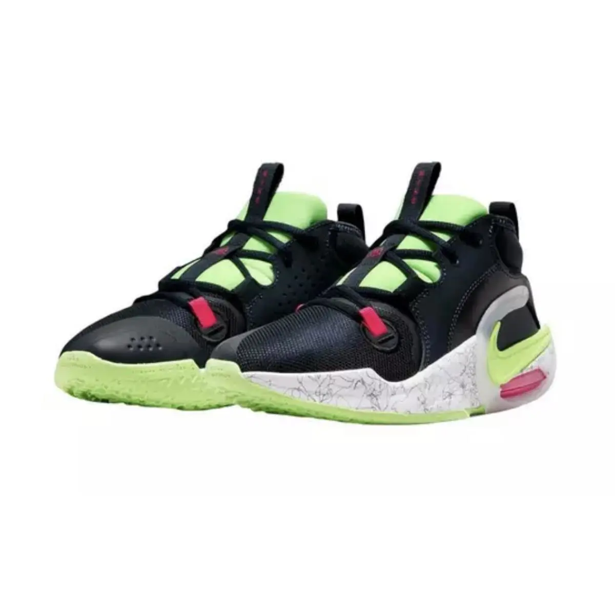 Nike Air Zoom Crossover 2 GS Kids Boys/girls Basketball Shoes - Black, Shoe: Dark Obsidian/White - Lime Blast