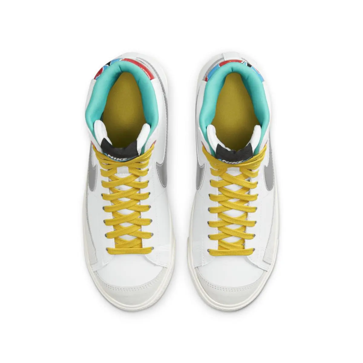Nike shoes - White/Vivid Sulfur/Washed Teal/Metallic Silver 3