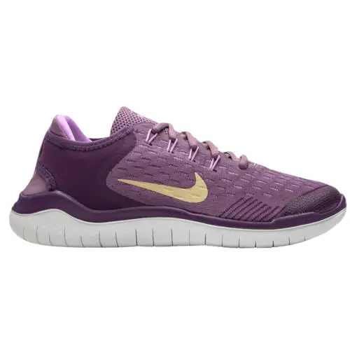 Grade School Youth Size Nike Free Run 2018 `violet Dust` Athletic AH3457 500 - Violet Dust/Metallic Gold Star