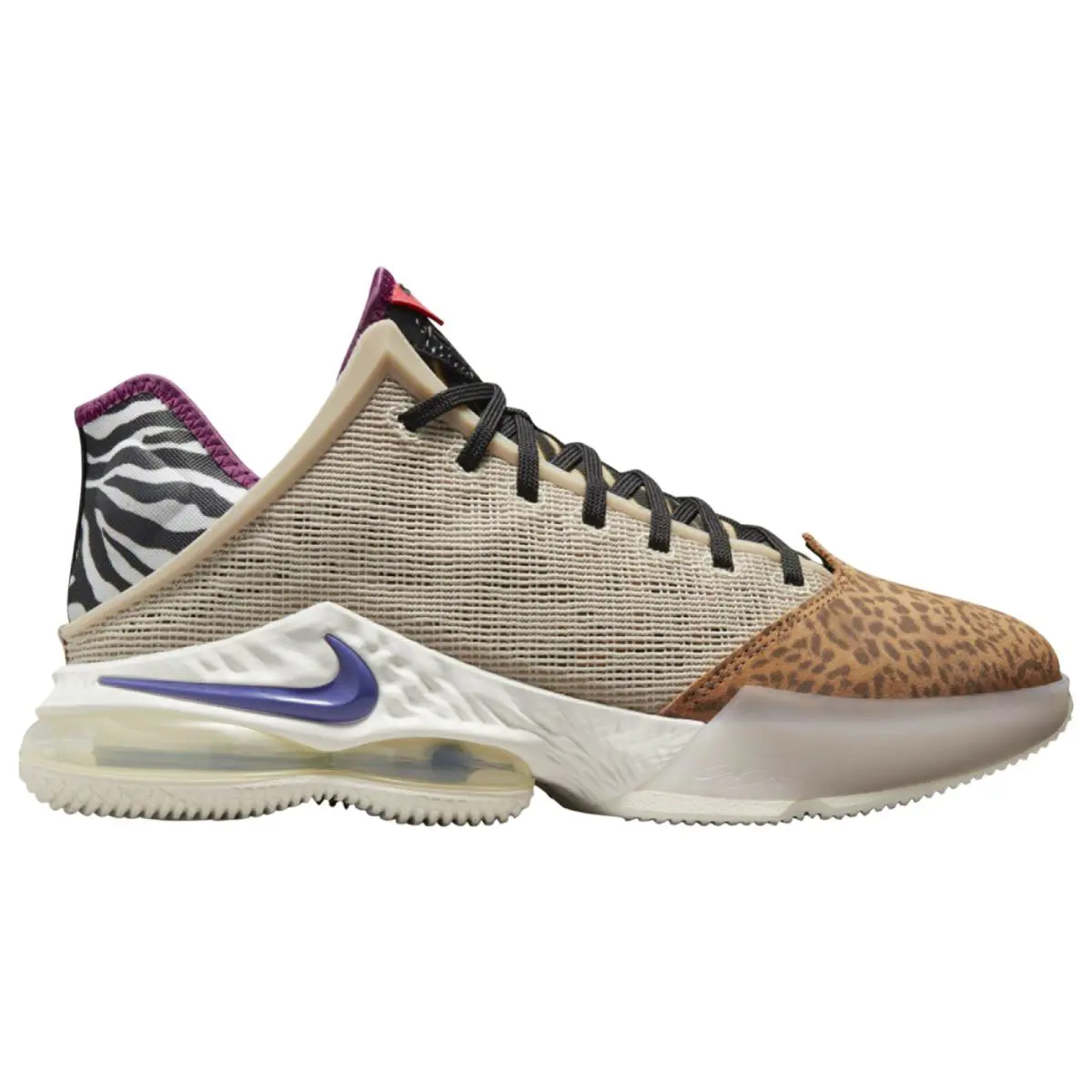 Nike Lebron 19 Low Shoes Safari Rattan Sail Black DM1058-200 Men`s - Multicolor