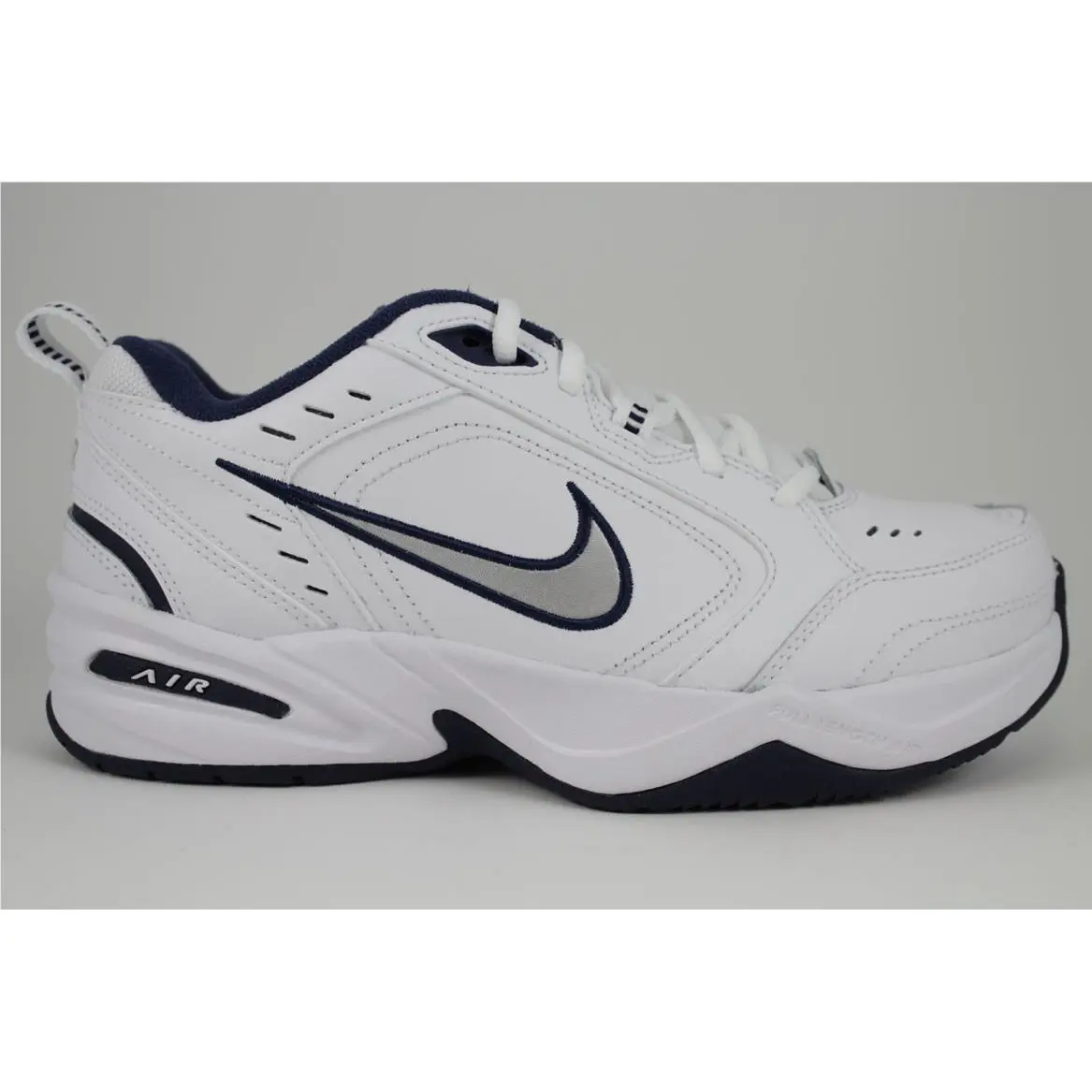 Nike shoes - Nike Air Monarch IV - Air Monarch - White, Full way: White/Metallic Silver-Midnight Navy 9