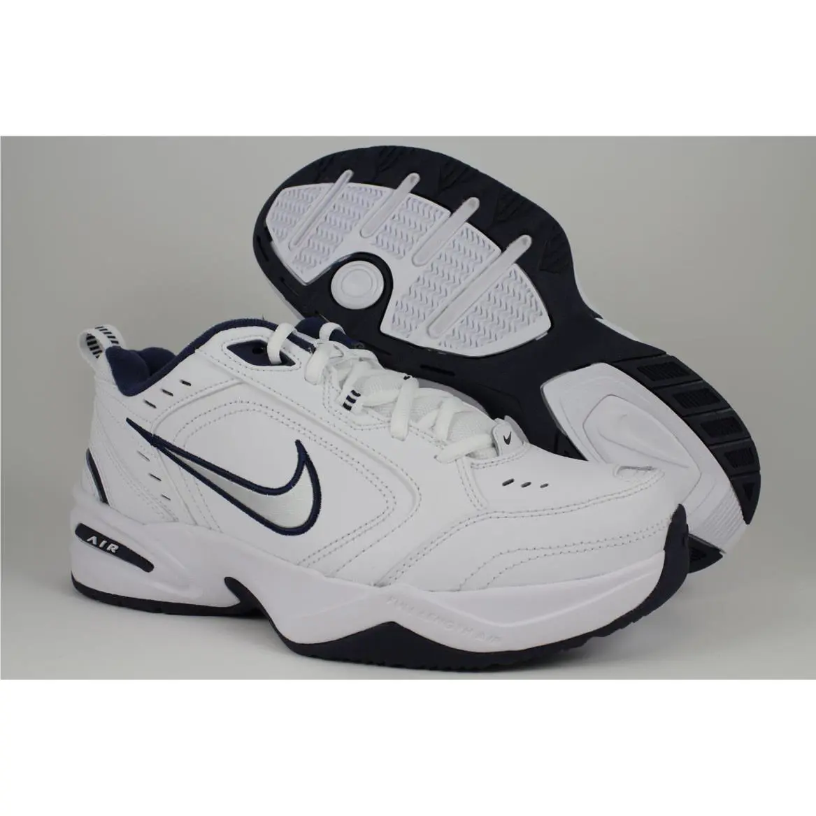 Nike shoes - Nike Air Monarch IV - Air Monarch - White, Full way: White/Metallic Silver-Midnight Navy 8