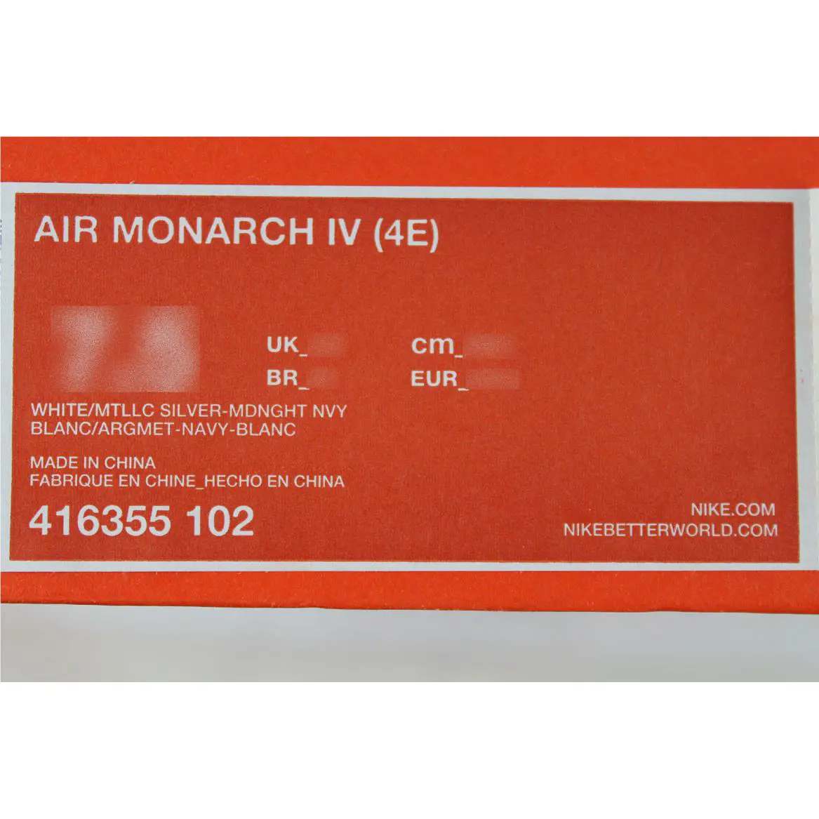 Nike shoes - Nike Air Monarch IV - Air Monarch - White, Full way: White/Metallic Silver-Midnight Navy 7